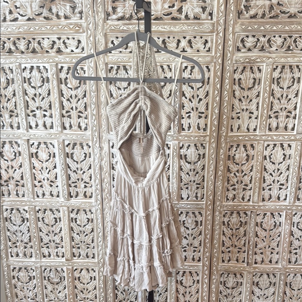 Free People Beige Halter Dress